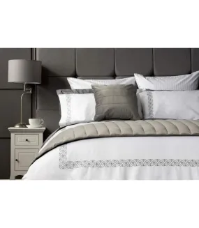 Addison octagon duvet cover set white/platinum Belledorm