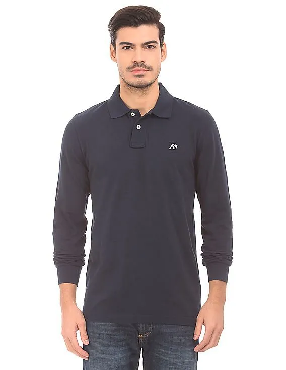 Aeropostale Long Sleeve Pique Polo Shirt