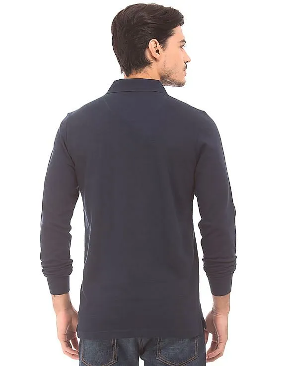 Aeropostale Long Sleeve Pique Polo Shirt