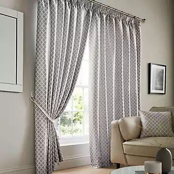 Alan Symonds Cotswold Jacquard Pair of Fully Lined Pencil Pleat Curtains | Kaleidoscope