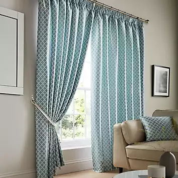 Alan Symonds Cotswold Jacquard Pair of Fully Lined Pencil Pleat Curtains | Kaleidoscope