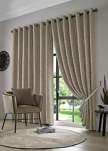 Alan Symonds Keswick Jacquard Pair of Lined Eyelet Curtains | Kaleidoscope