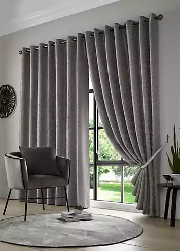 Alan Symonds Keswick Jacquard Pair of Lined Eyelet Curtains | Kaleidoscope