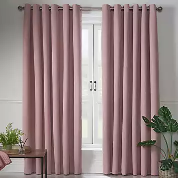 Alan Symonds Linen Look Pair of Blackout Eyelet Curtains | Kaleidoscope