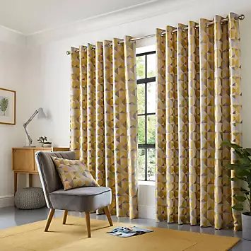 Alan Symonds Skandi Jacquard Pair of Fully Lined Eyelet Curtains | Kaleidoscope