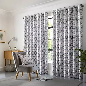 Alan Symonds Skandi Jacquard Pair of Fully Lined Eyelet Curtains | Kaleidoscope