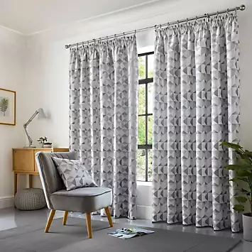 Alan Symonds Skandi Jacquard Pair of Fully Lined Pencil Pleat Curtains | Kaleidoscope