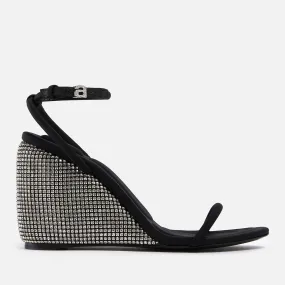 Alexander Wang Dahlia Crystal-Embellished Neoprene Wedge Sandals - UK 3 | Coggles