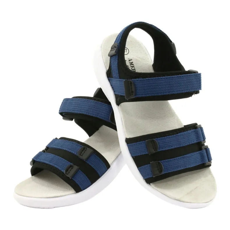 American Club Sport Sandals Leather insert RL45 / 21 black navy blue