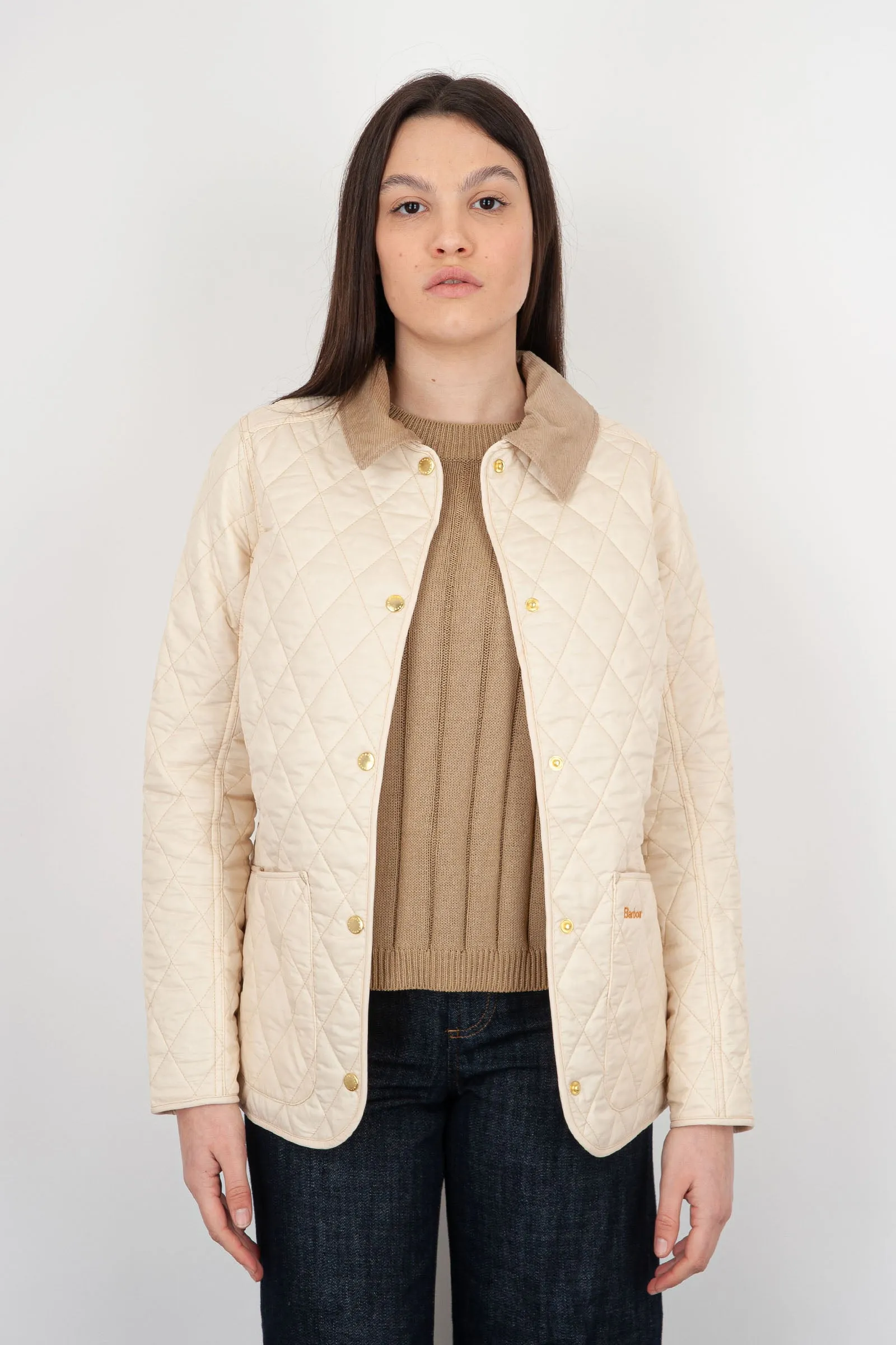 Barbour Giubbotto Annandale Quilt  Panna