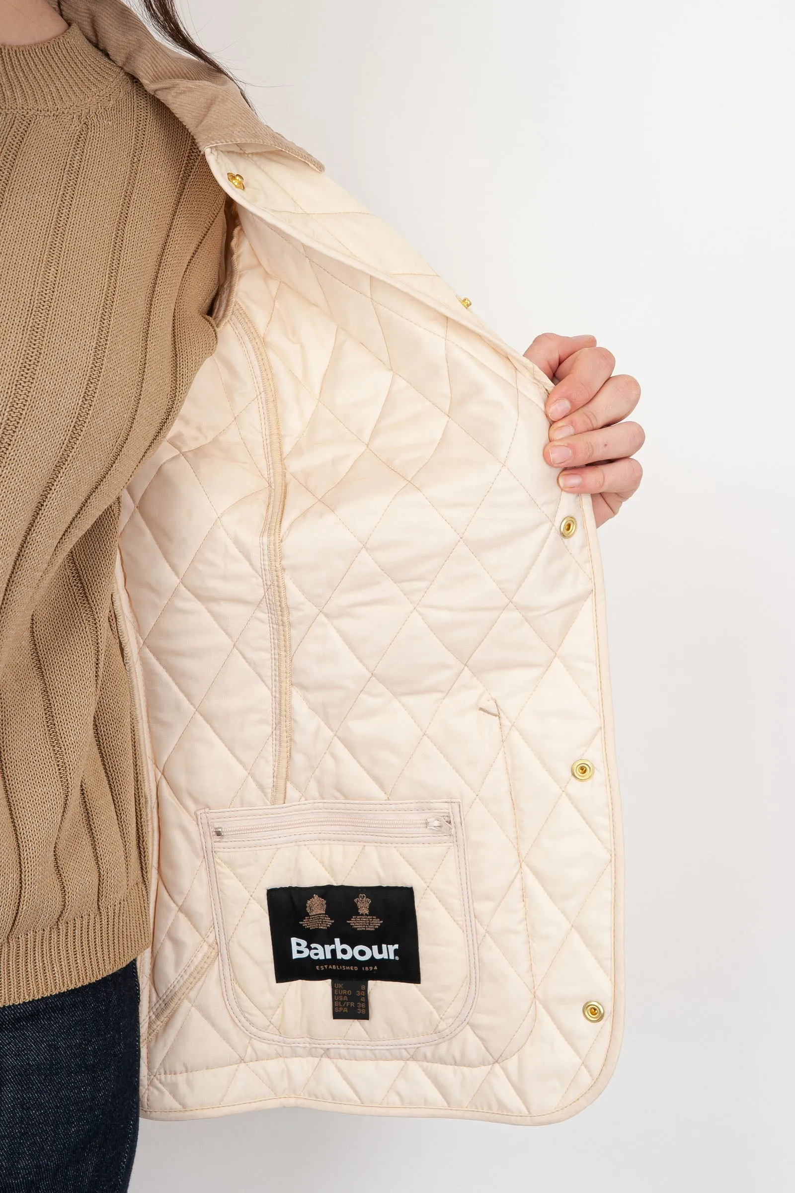 Barbour Giubbotto Annandale Quilt  Panna