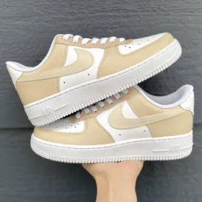 Beige Custom Nike Air Force Ones