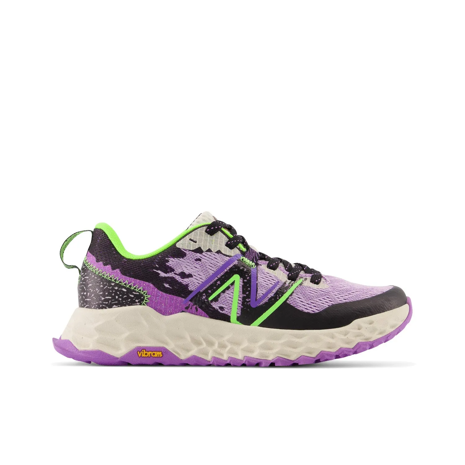 Big Kid's New Balance Fresh Foam Hierro v7 Color: Moonbeam with Pixel Green