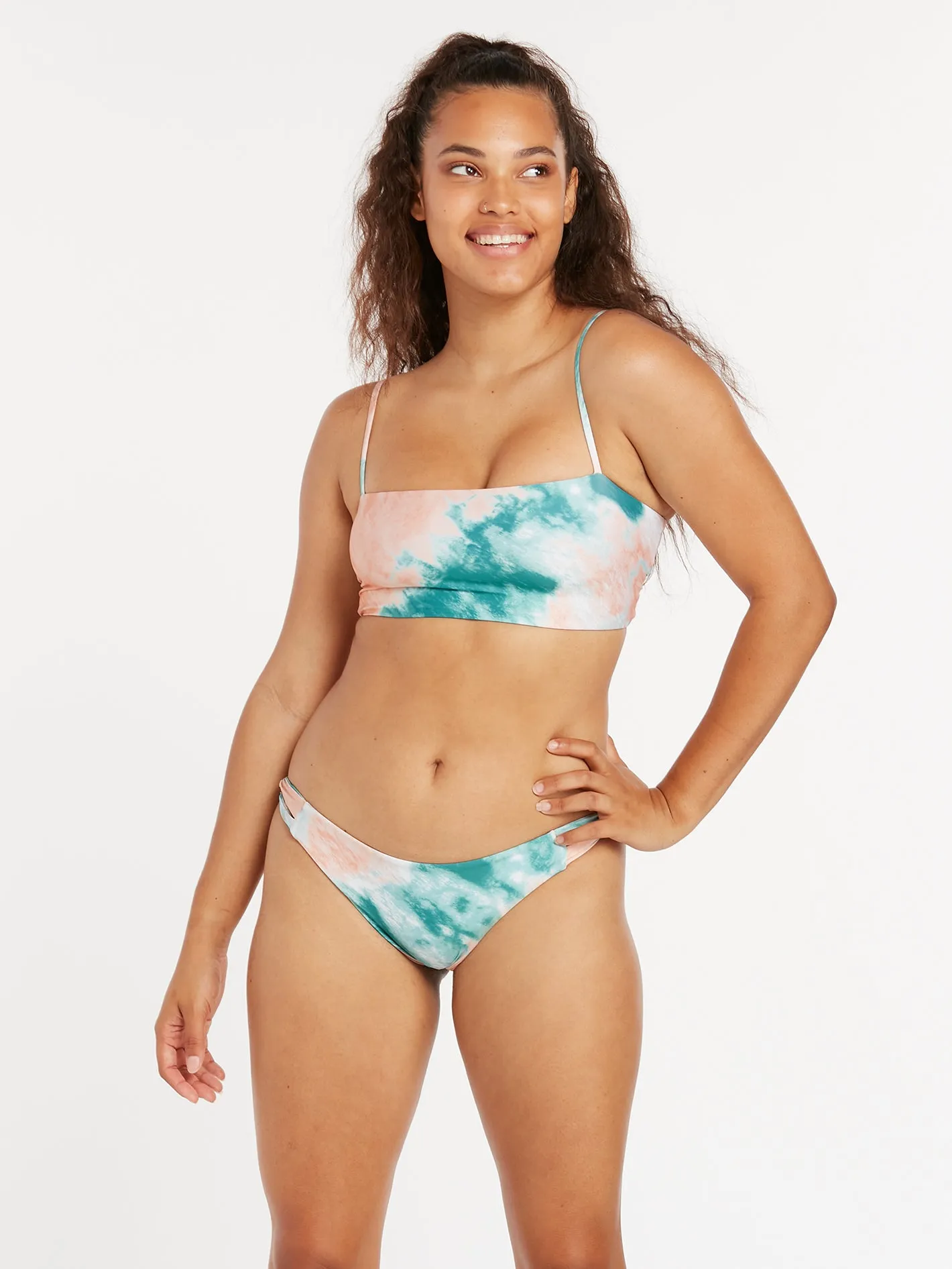 Blurred Lines Crop Bikini Top - Hazey Pink