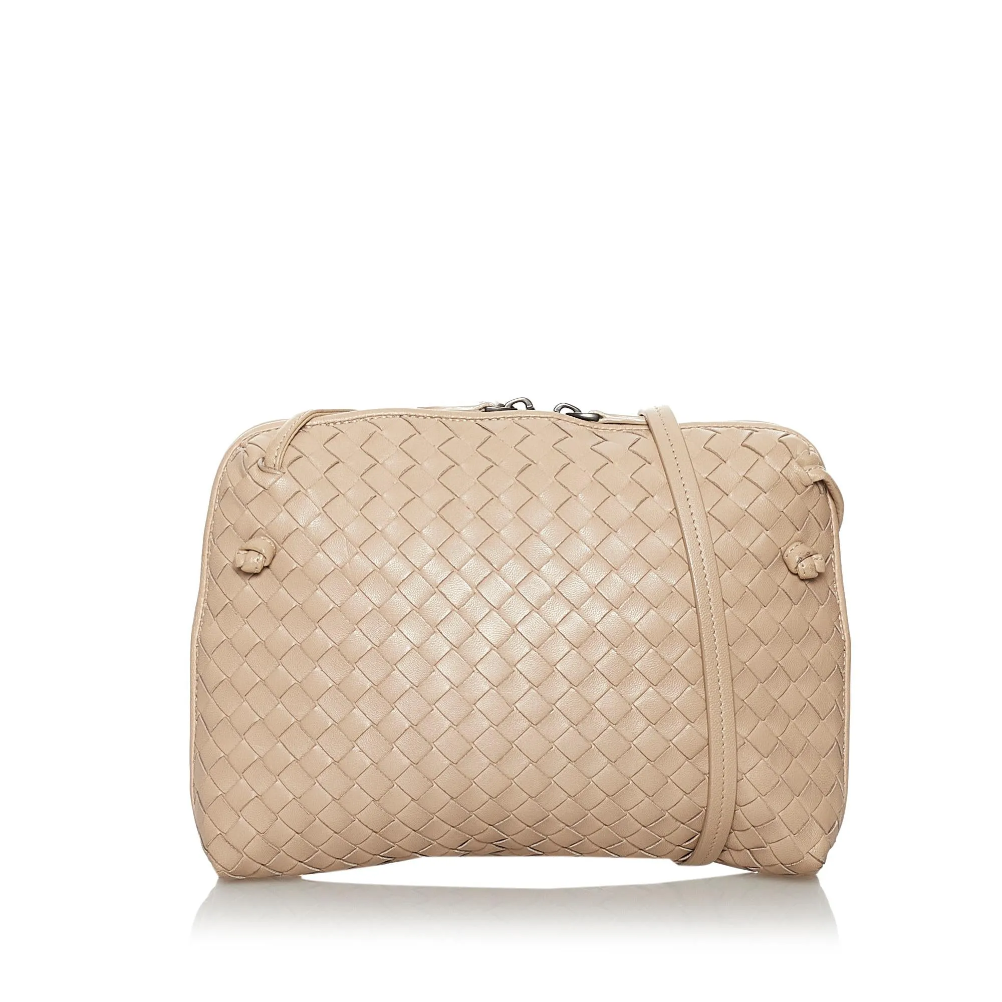 Bottega Veneta Intrecciato Nodini Leather Crossbody Bag