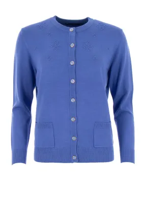 Castle of Ireland Embellished Button Up Cardigan, Blue