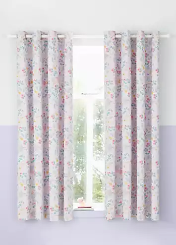 Catherine Lansfield Fairytale Unicorn Pair of Lined Eyelet Curtains | Kaleidoscope