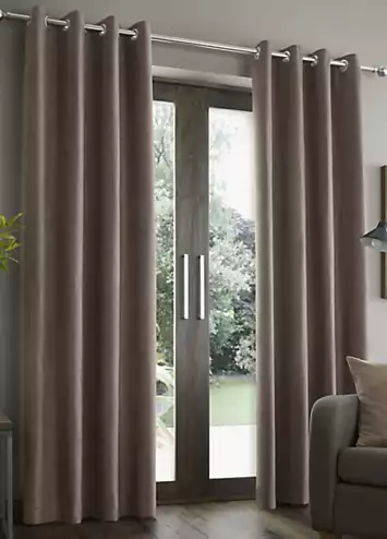 Catherine Lansfield Faux Suede Eyelet Curtains | Kaleidoscope