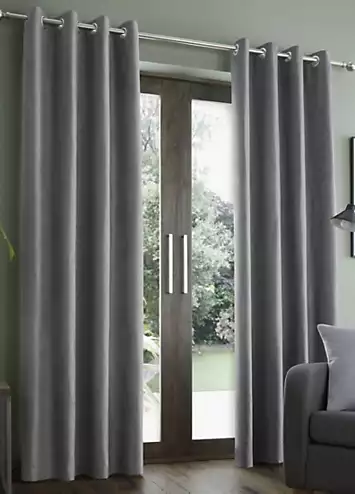 Catherine Lansfield Faux Suede Eyelet Curtains | Kaleidoscope