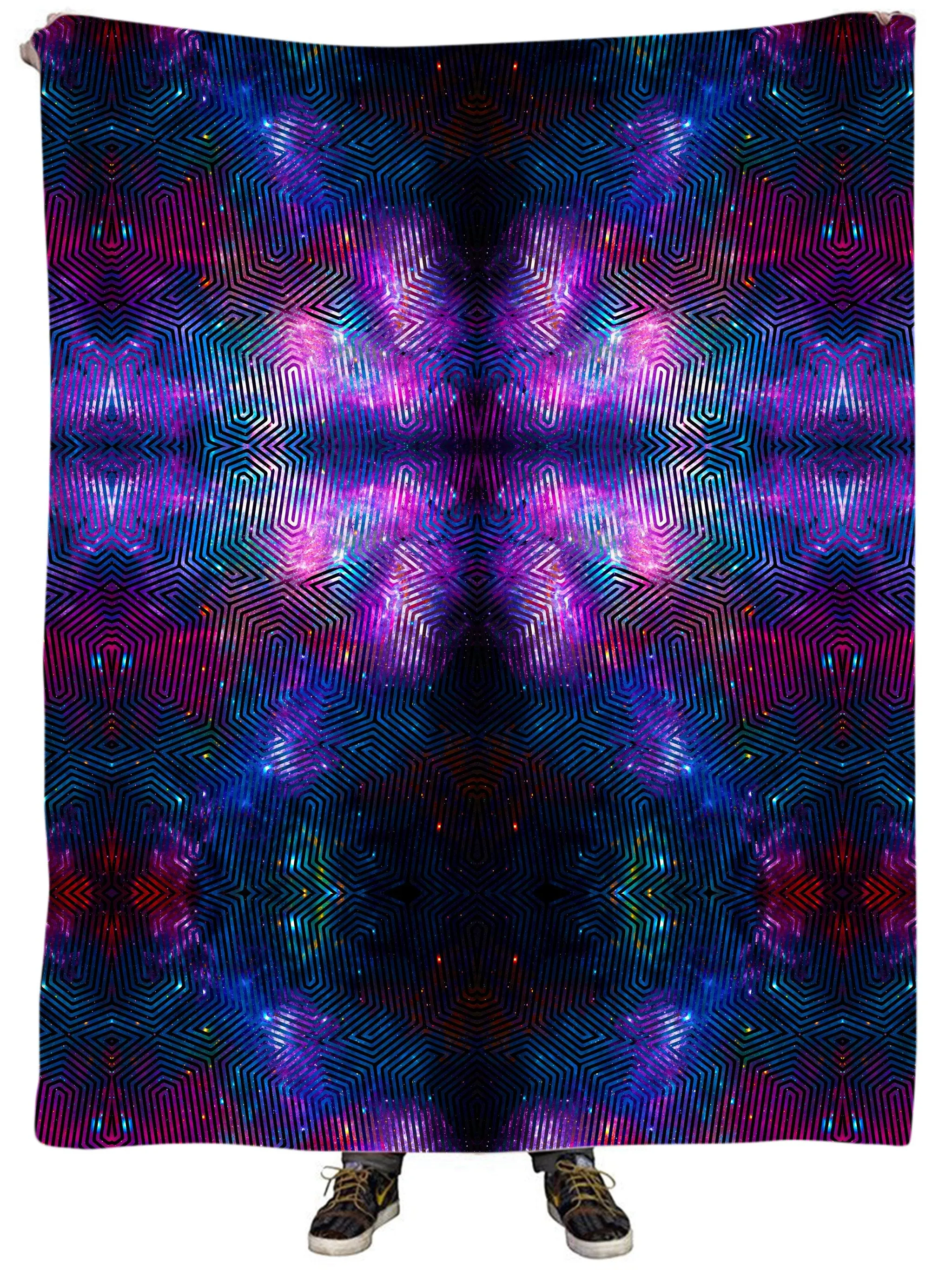 Celestial Finger Print Plush Blanket