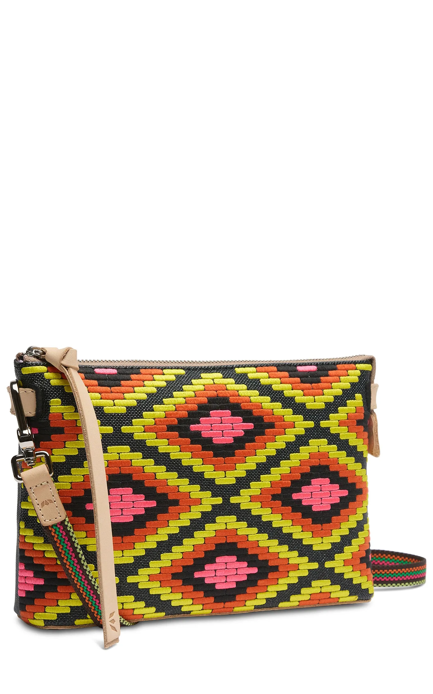 Consuela Rae Bright Color Embroidered Diamond Midtown Crossbody Bag