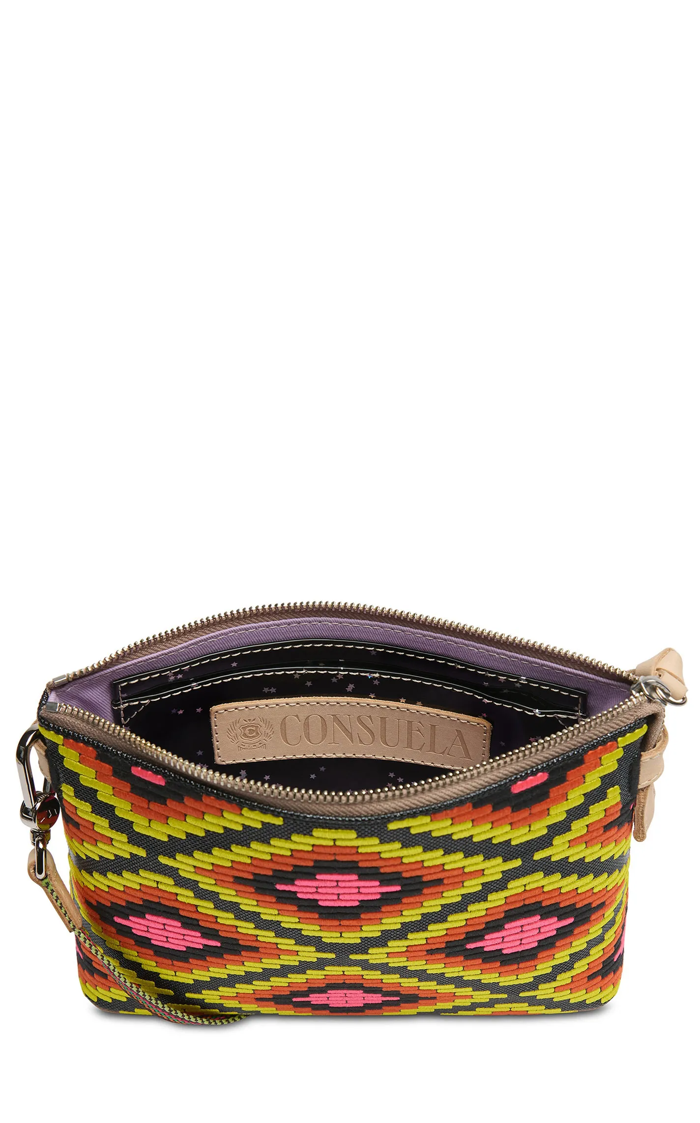 Consuela Rae Bright Color Embroidered Diamond Midtown Crossbody Bag