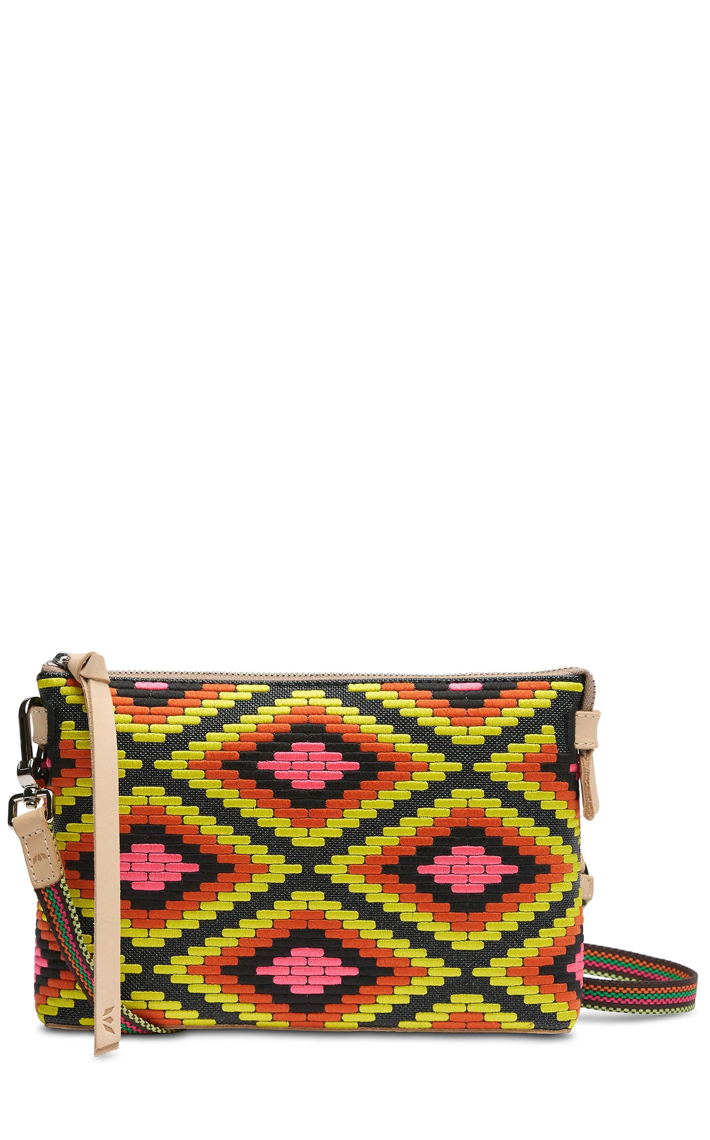 Consuela Rae Bright Color Embroidered Diamond Midtown Crossbody Bag