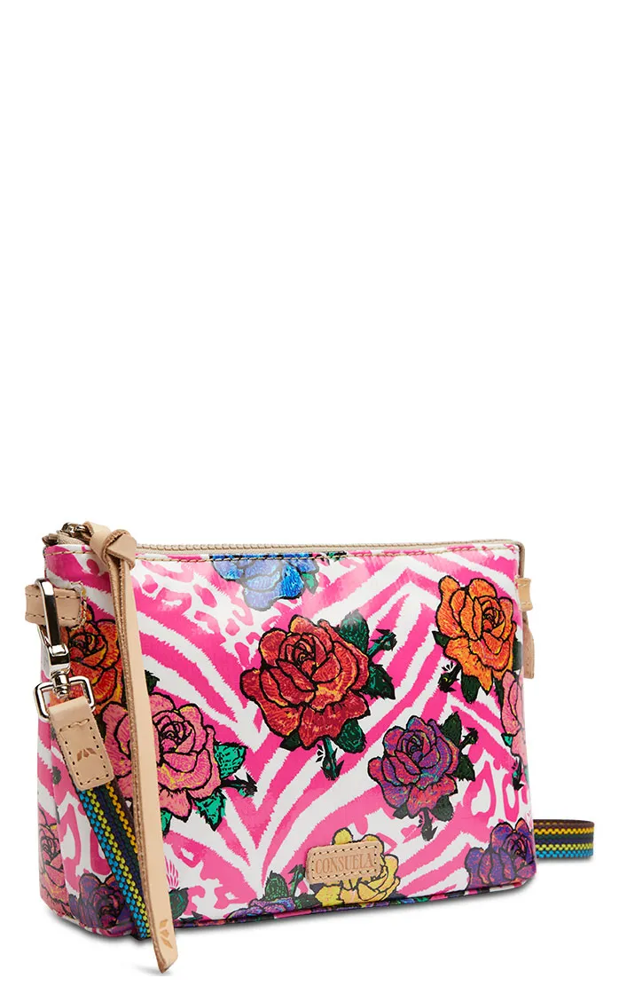 Consuela Women's Frutti Pink Floral Print Midtown Crossbody Bag