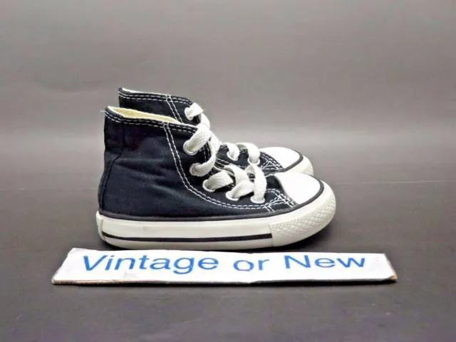 Converse all star hi chuck taylor black white canvas toddler sz 4