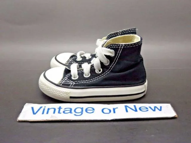 Converse all star hi chuck taylor black white canvas toddler sz 4