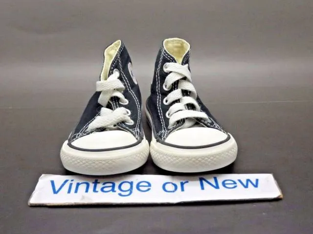 Converse all star hi chuck taylor black white canvas toddler sz 4