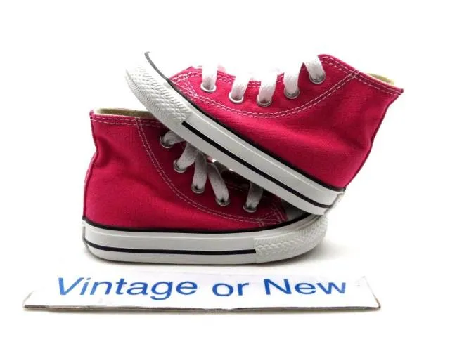 Converse all star hi chuck taylor raspberry canvas toddler sz 5