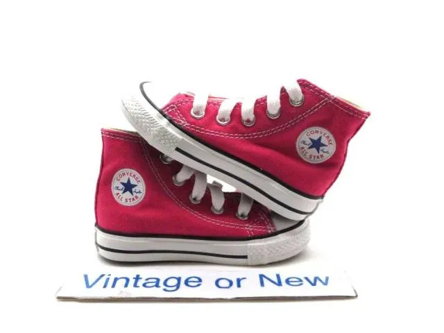 Converse all star hi chuck taylor raspberry canvas toddler sz 5