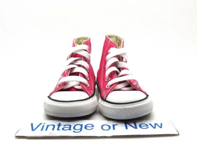 Converse all star hi chuck taylor raspberry canvas toddler sz 5