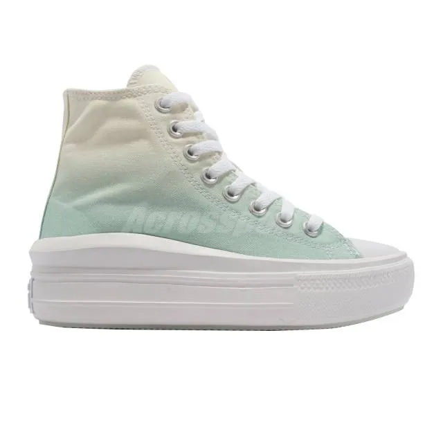 Converse chuck taylor all star move hi egret green white women platform 572898c