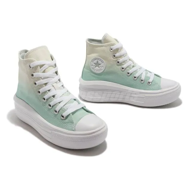 Converse chuck taylor all star move hi egret green white women platform 572898c