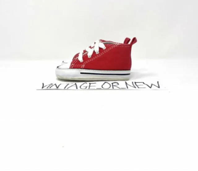 Converse first star chuck taylor ct hi red canvas crib 88875 sz 3