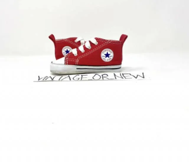 Converse first star chuck taylor ct hi red canvas crib 88875 sz 3