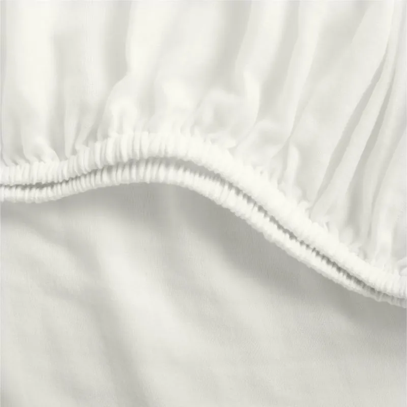 Crate&Barrel Supersoft Pampas Ivory Organic Cotton Gauze Baby Crib Fitted Sheet