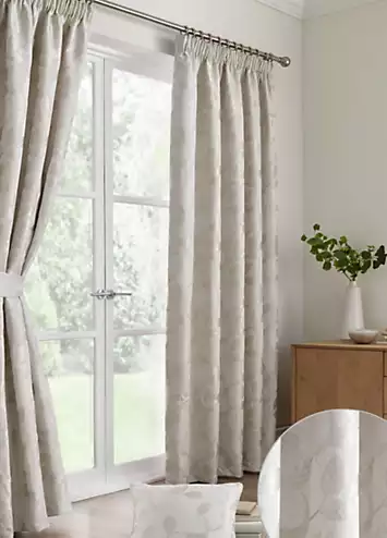 Curtina Bramford Pencil Pleat Jacquard Lined Curtains | Kaleidoscope