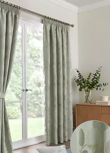 Curtina Bramford Pencil Pleat Jacquard Lined Curtains | Kaleidoscope