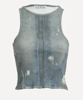 Denim Blue Print Tank Top