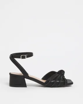 Elsie Diamante Low Block Heeled Sandals Ex Wide Fit