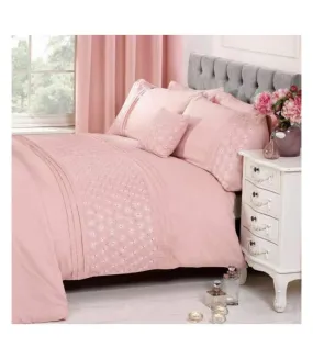 Everdean embroidered duvet cover set pink Rapport