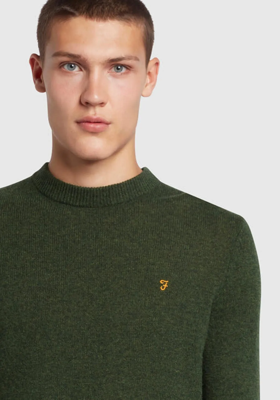 Farah Birchall Crew Neck Sweater, Evergreen