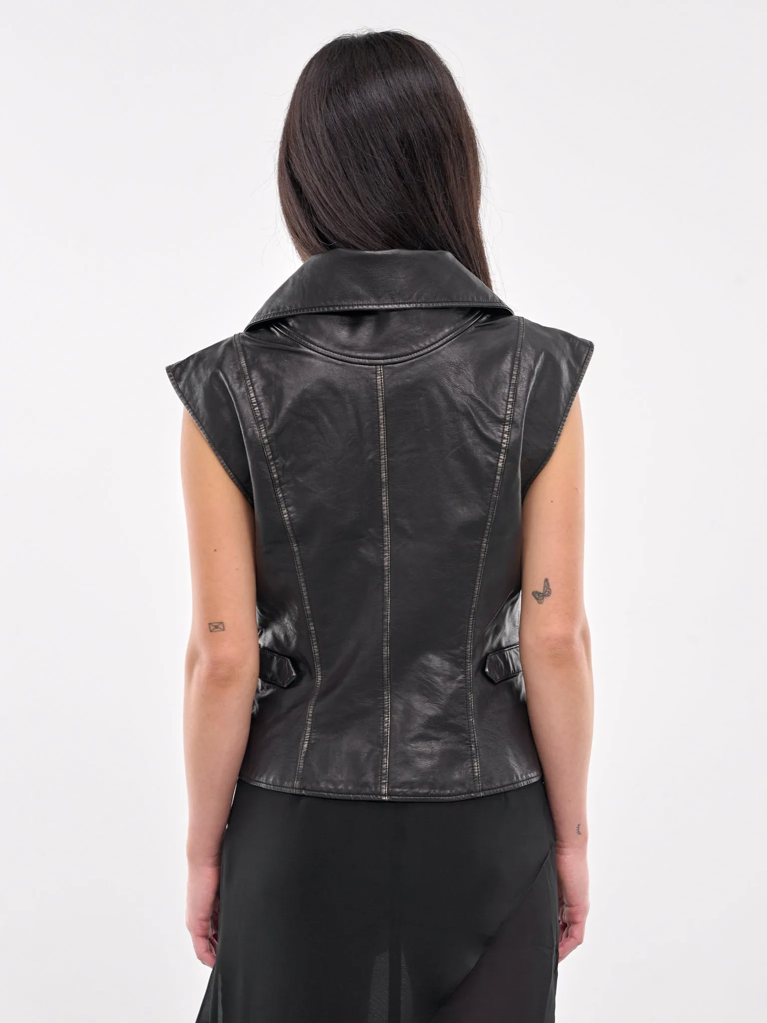 Faux Leather Vest (JA-05BK-BLACK)