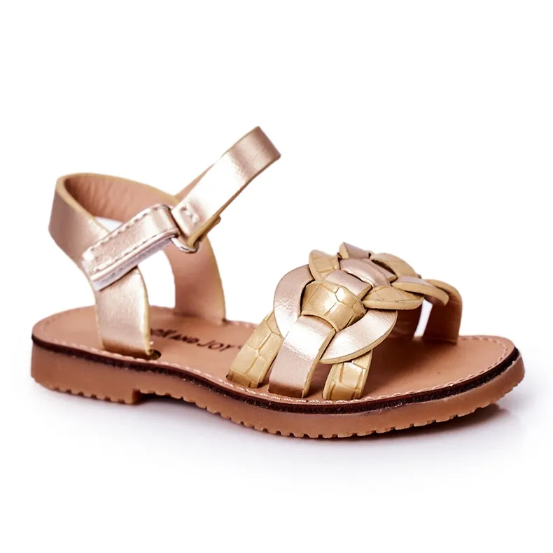 FR1 Children's Sandals With A Snake Pattern Golden Baxlee