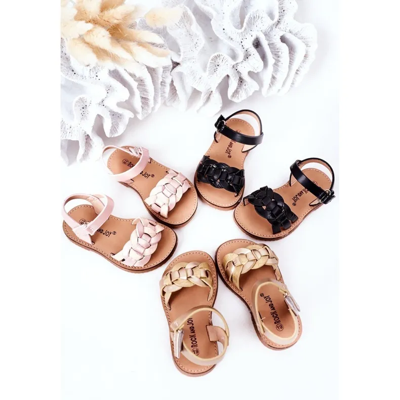 FR1 Children's Sandals With A Snake Pattern Golden Baxlee