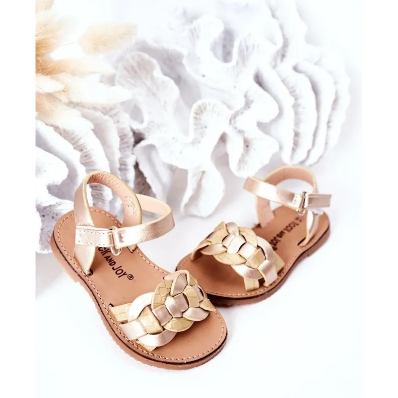 FR1 Children's Sandals With A Snake Pattern Golden Baxlee