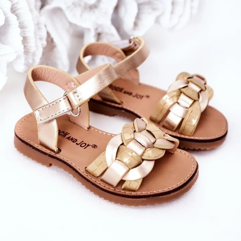 FR1 Children's Sandals With A Snake Pattern Golden Baxlee